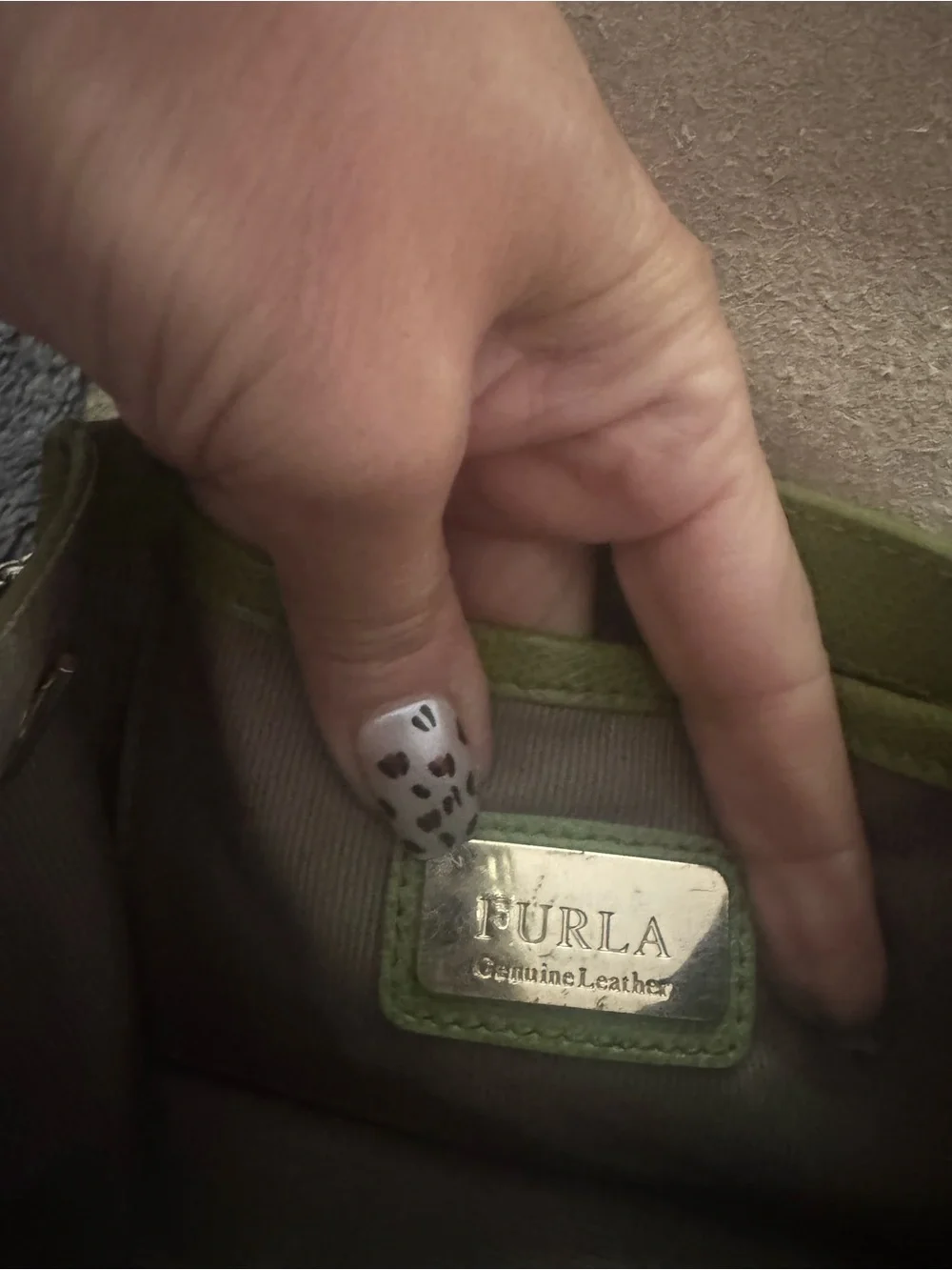 Furla Mini Metropolis Lime Green Leather Crossbody Bag with Chain Strap